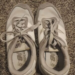 New Balance Light Gray and White Athletic Shoes